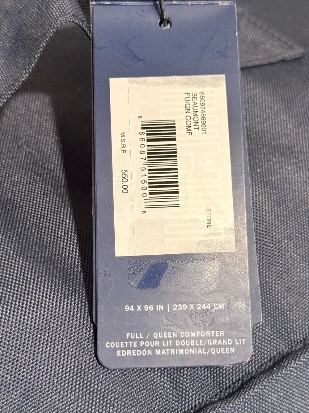 Ralph Lauren Queen Beaumont Paisley Cotton Comforter 94” x 96” Stone NWT $550 - Picture 3 of 15